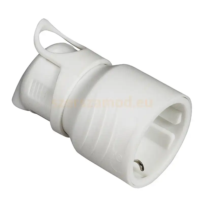 Műanyag lengő dugalj, oldalsó kivezetésű (fehér)