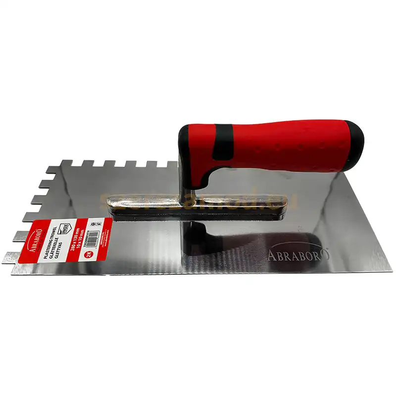 INOX fogazott glettelő, 280x130/10x10 mm