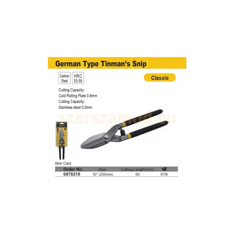 Lemezvágó Olló Bádogos Carbon PVC Markolattal 225mm - Image 2