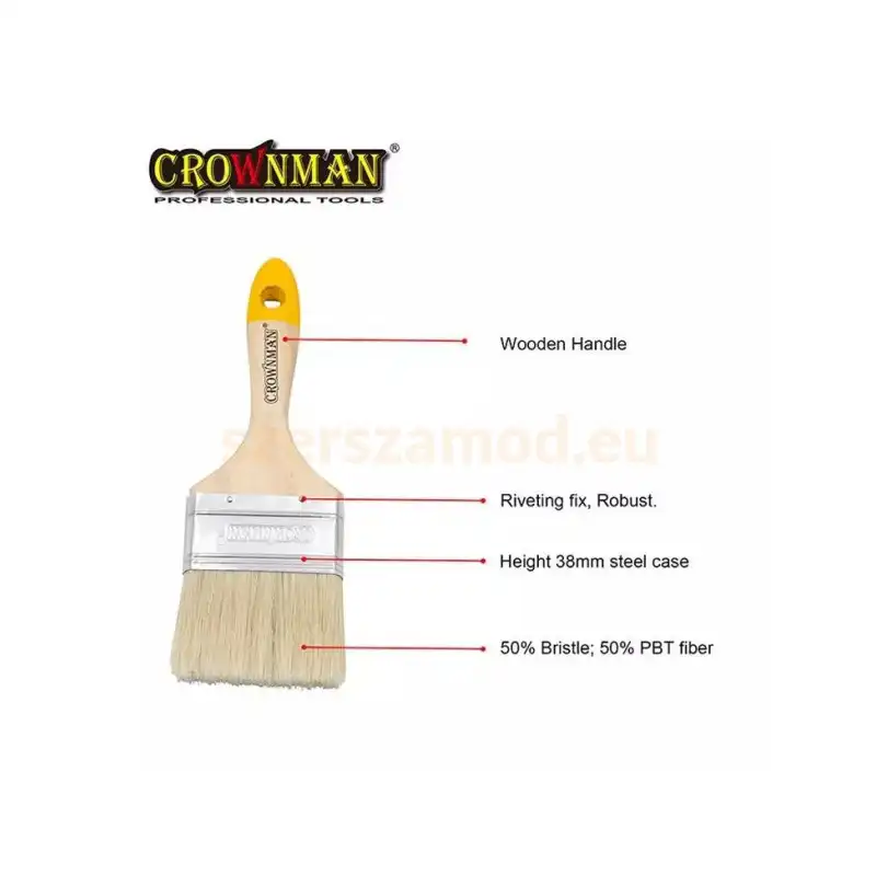 Ecset 1" Duplasoros Fa Nyelű Természetes Sörtével - Image 2