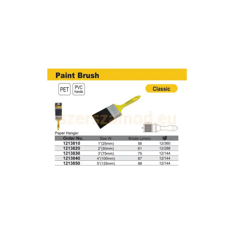 Ecset 3" Fekete Sörte PVC Nyelű - Image 2