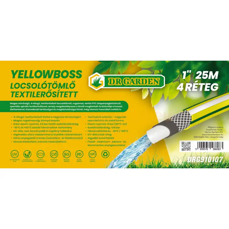 Locsolótömlő Erősített 4 Réteg 1 25m Yellowboss - Image 4