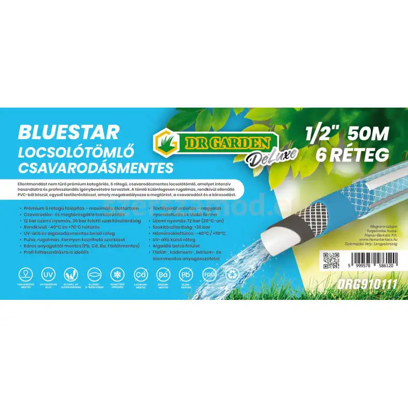 Locsolótömlő Csavarodásmentes 6 Réteg 1/2 50m Bluestar - Image 4
