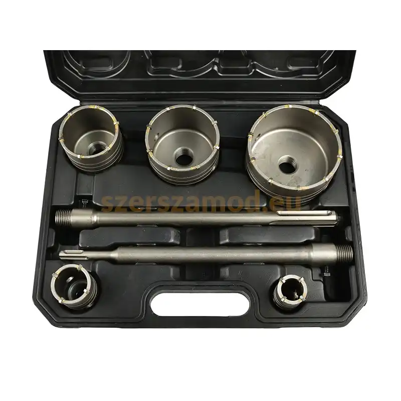 Koronafúró készlet téglához SDS plus, SDS max 30-100mm 9pcs (30mm, 40mm, 65mm, 80mm, 100mm) - Image 2