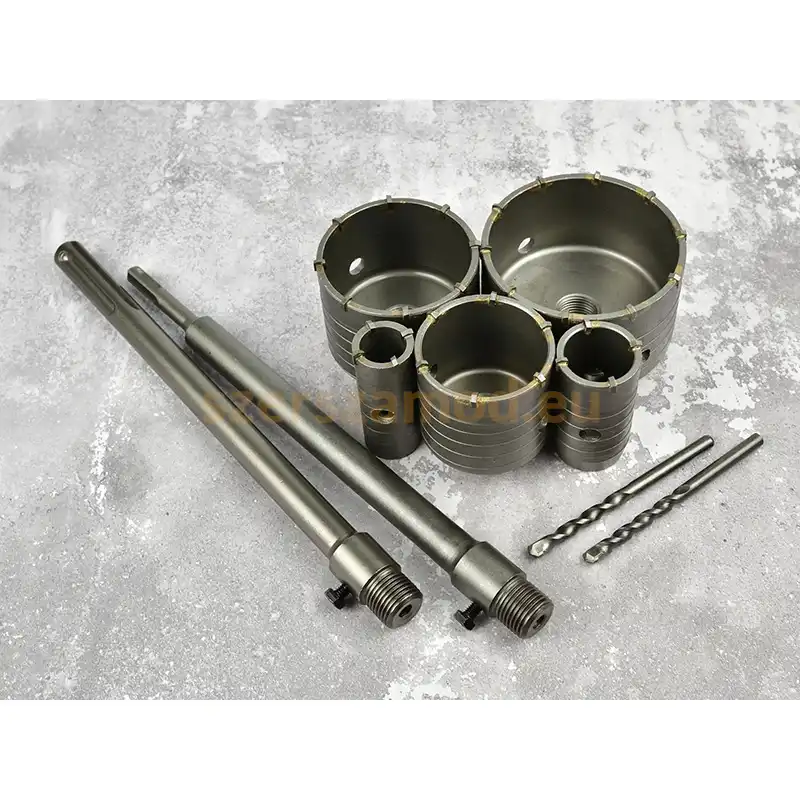 Koronafúró készlet téglához SDS plus, SDS max 30-100mm 9pcs (30mm, 40mm, 65mm, 80mm, 100mm) - Image 4