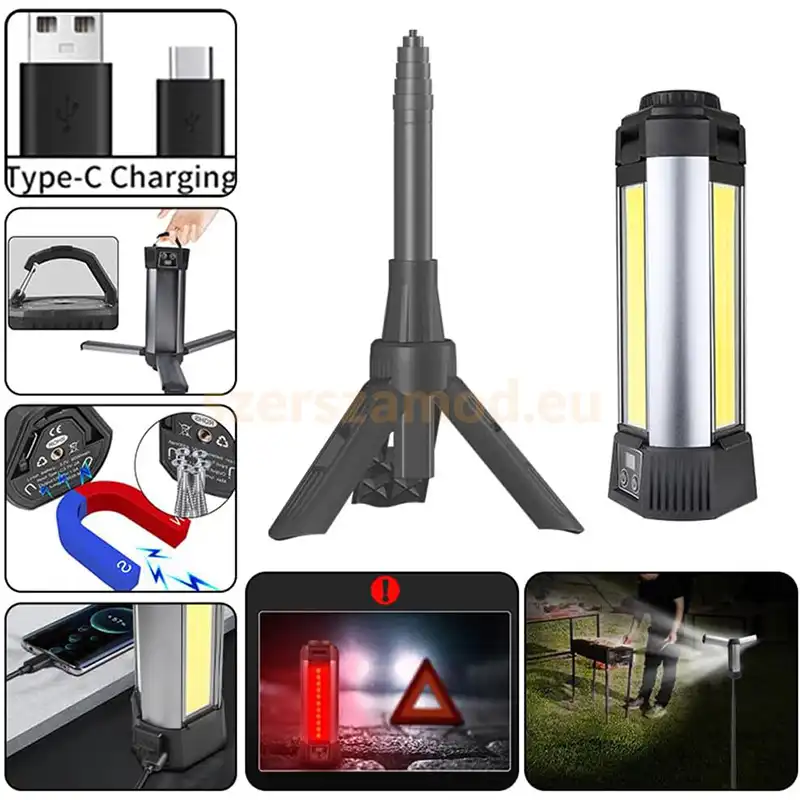 Állványos teleszkópos LED munkalámpa 2000 Lumen 6000 mAh - Image 2