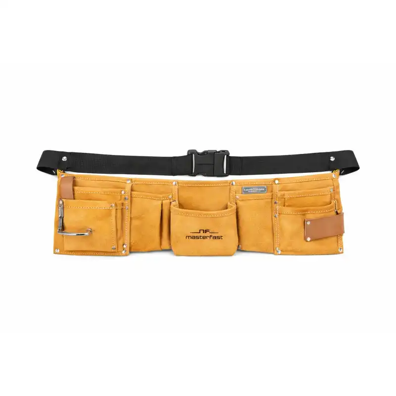 Szerszámtartó öv Hasított Bőr Műanyag Csattal 6 Zseb + Szerszámtartók - Image 2
