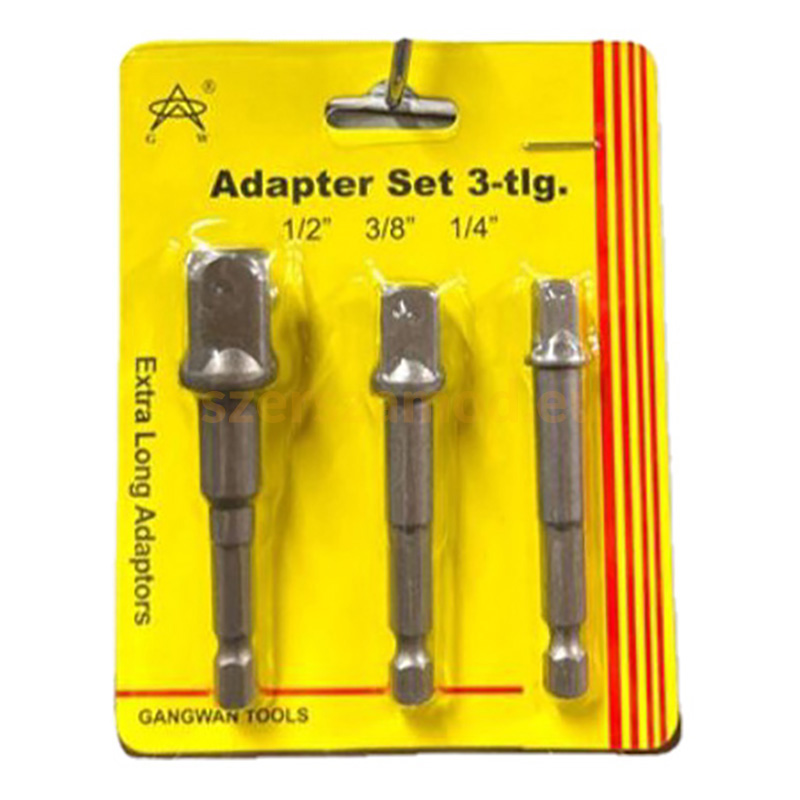 Bitbefogású adapterkészlet 3pcs 1/2, 3/8, 1/4