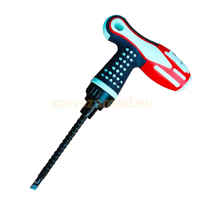 Többfunkciós T fogantyús racsnis csavarhúzó állítható szárral