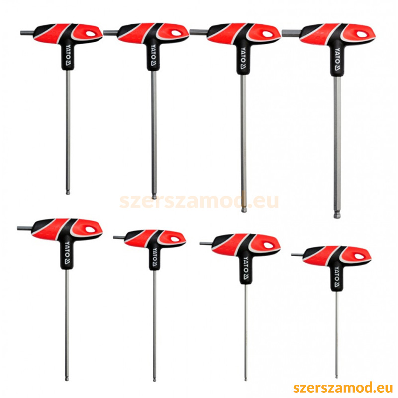 Imbuszkulcs klt. T-markolattal 8részes 2,5-10mm gőmbfejü