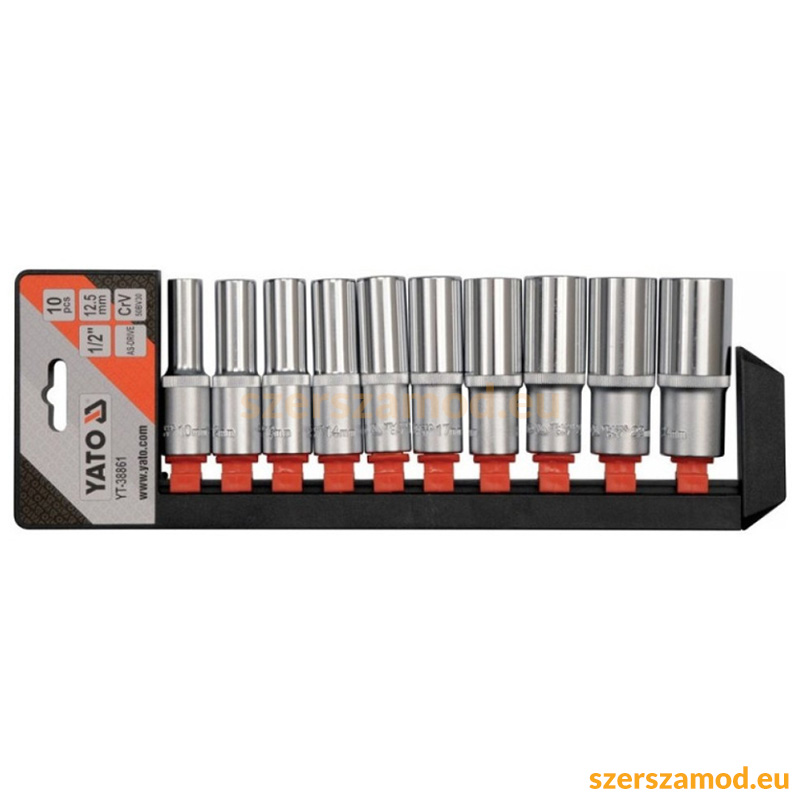 Dugókulcs klt.1/2" 10 részes 10-24mm hosszú YATO profi